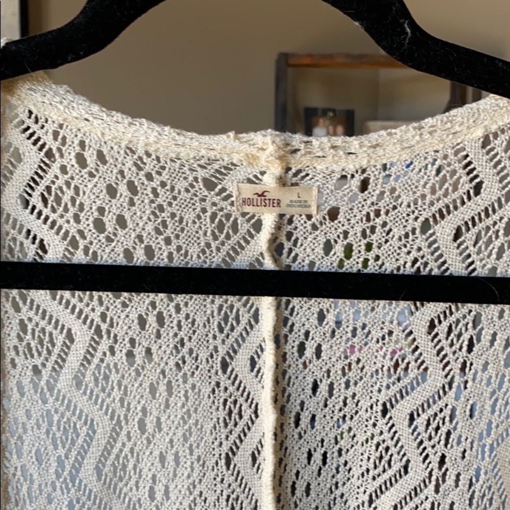 Crochet, cream duster